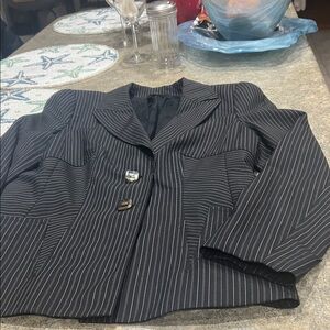 Escada Black Pinstripe Blazer